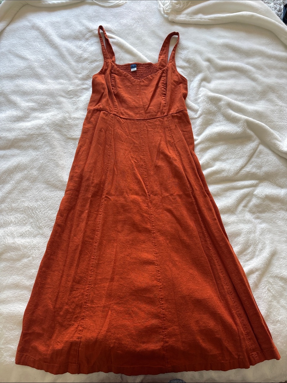 Rust Orange Sleeveless A-Line Dress